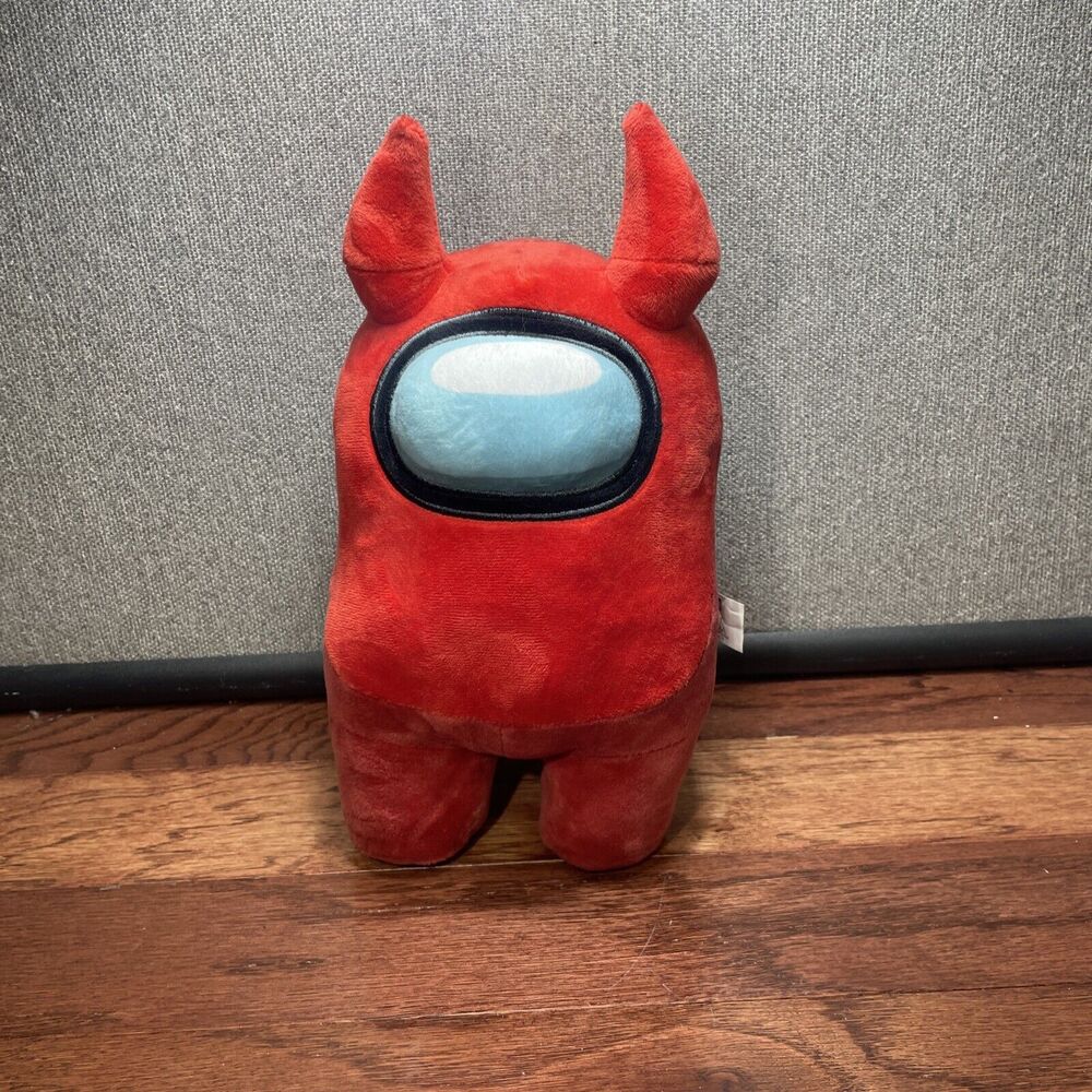 Toikido Official Among Us 12" Red w/Devil Horns Beanbag Plush Spacesuit Space